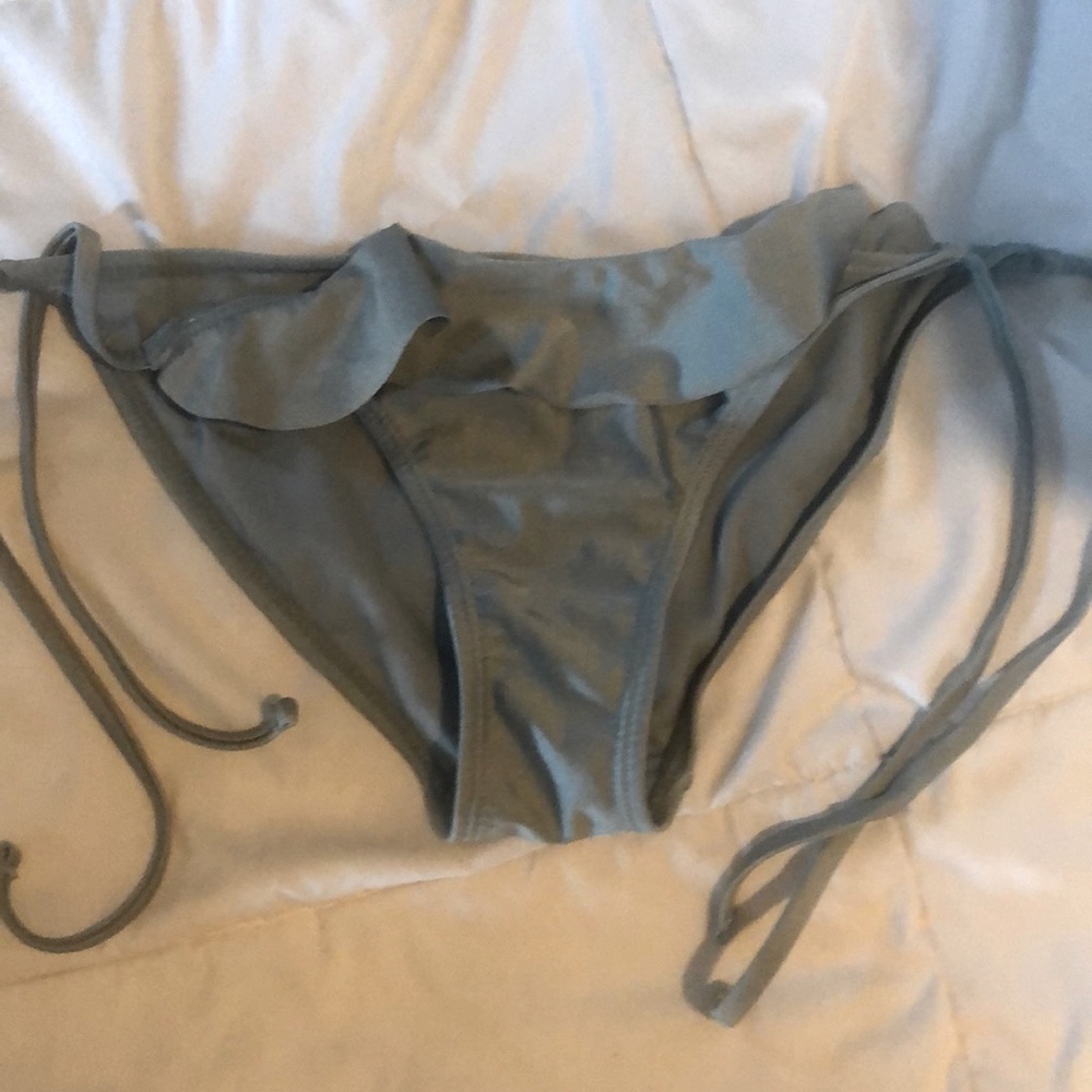 Sage green ruffle bikini bottoms